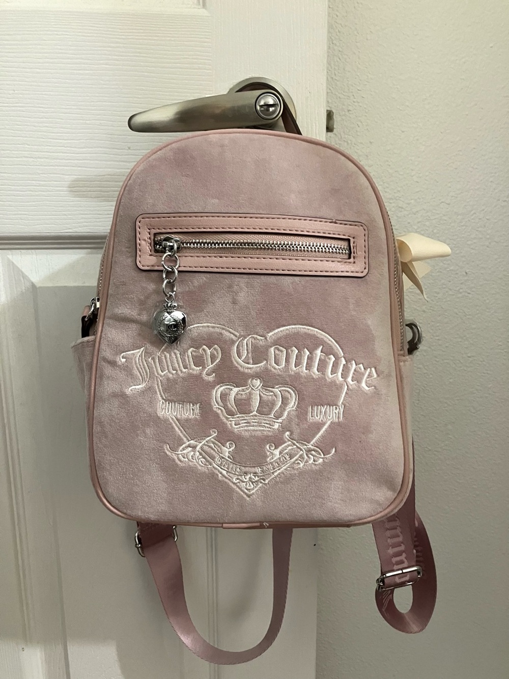 Juicy Couture Mini Backpack Purse for Women, Velour Logo Backpack